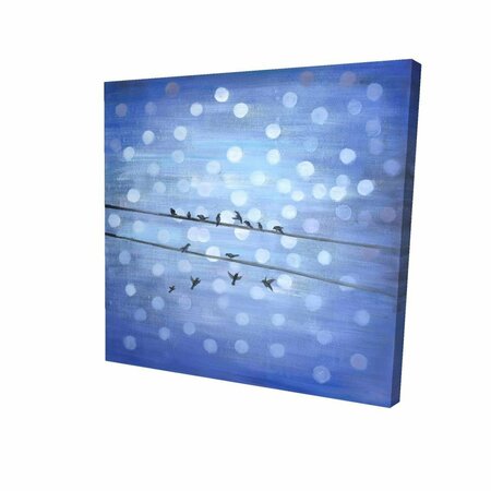 FONDO 32 x 32 in. Birds on Glittering Blue Sky-Print on Canvas FO2792332
